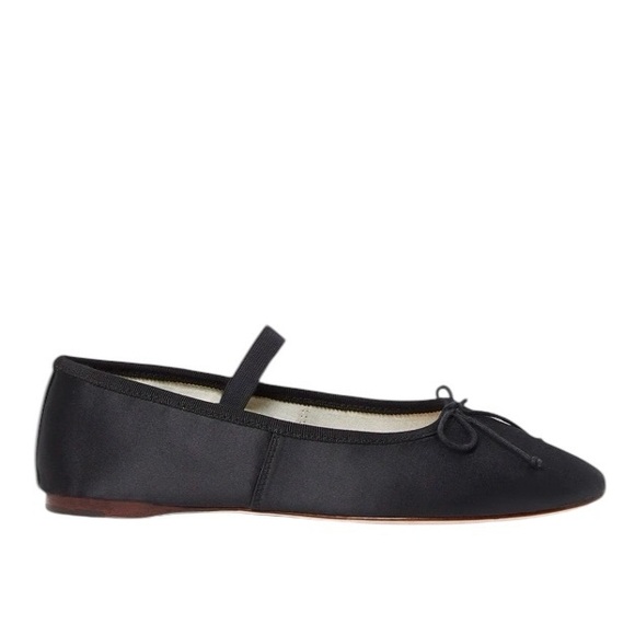 Loeffler Randall Shoes - Loeffler Randall Leonie Satin Bow Trim Elastic Mary Jane Strap Ballet Flats